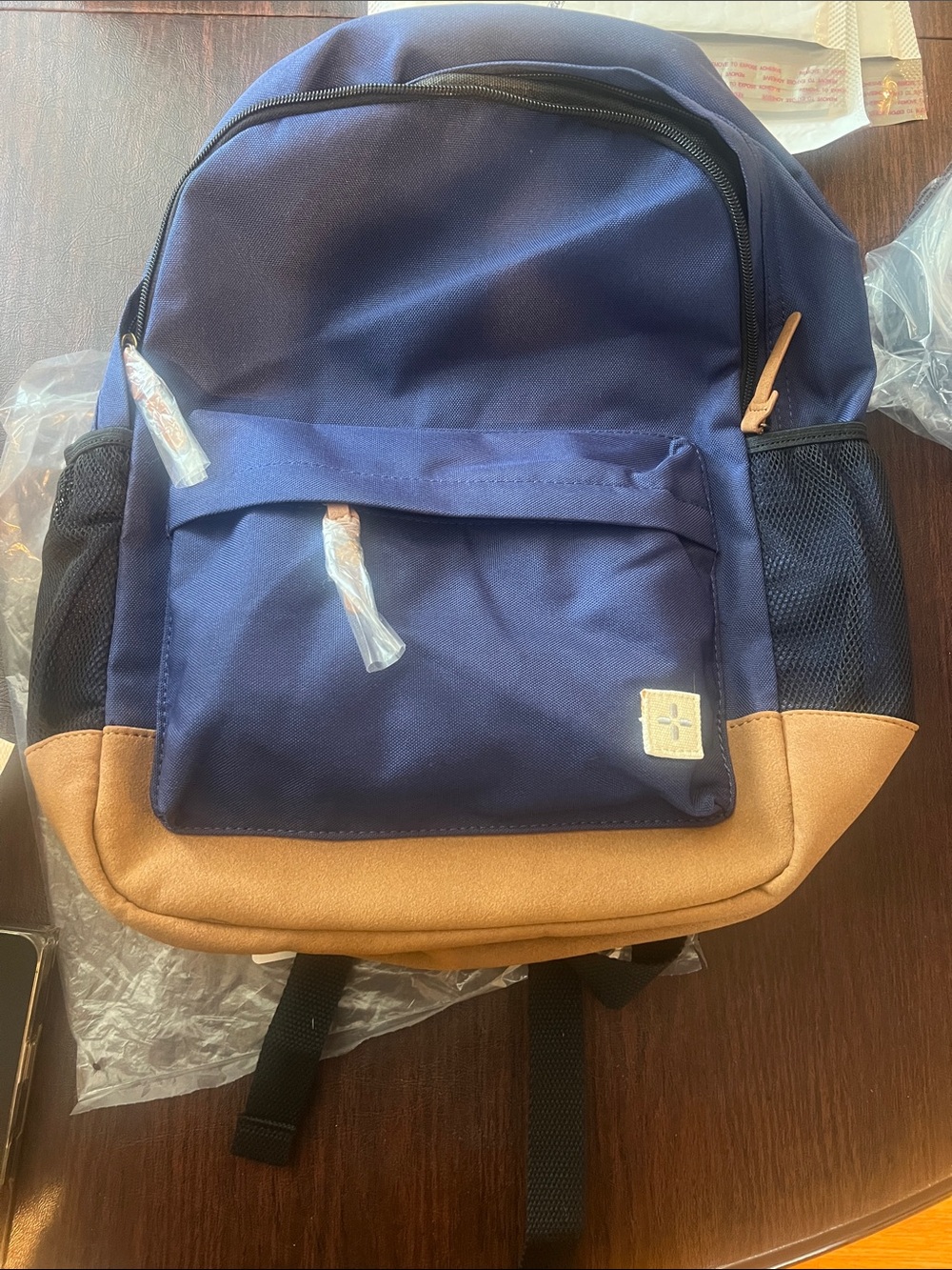 Men's Navy and Tan Casual Backpack - Everyday Comfort